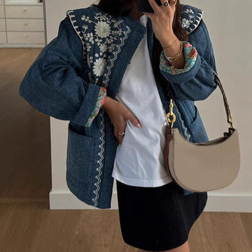 Ladies Embroidered Denim Jacket Amarae