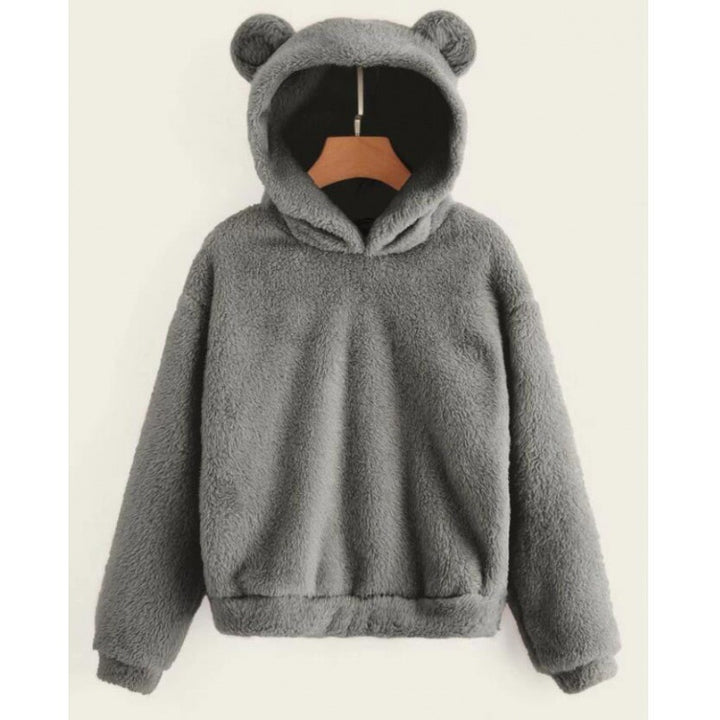 Women's Cozy Teddy Fleece Hoodie with Bear Ears and Oversized Fit Amarae