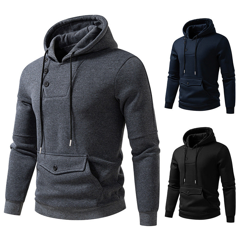 Men Stylish Hooded Sweatshirts with Chic and Stylish Button Details