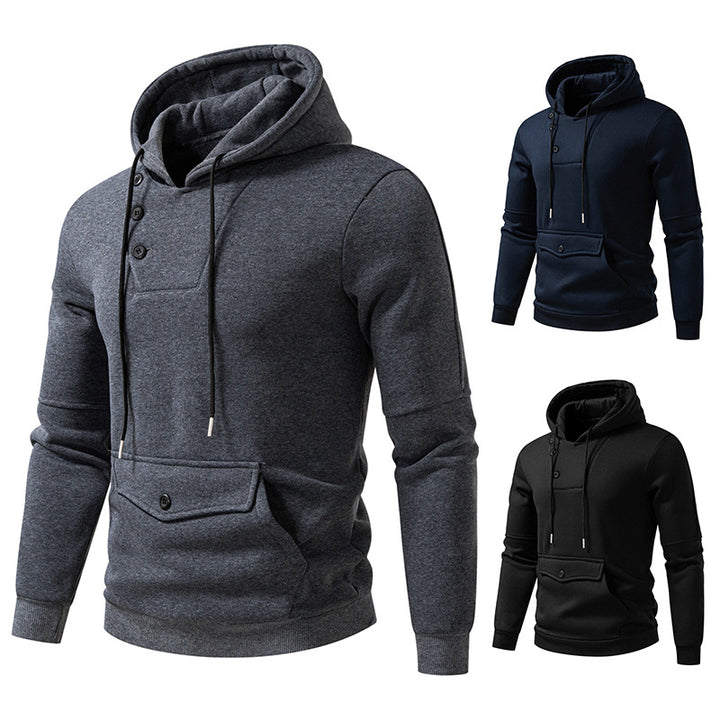 Men Stylish Hooded Sweatshirts with Chic and Stylish Button Details