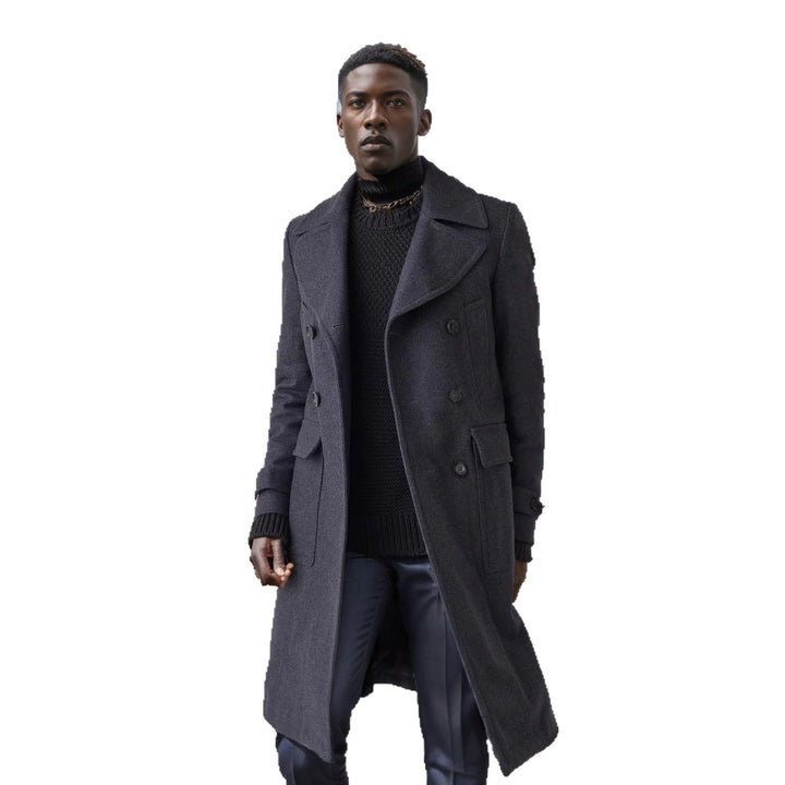Elegant double-breasted coat for men made of high-quality material Lune London