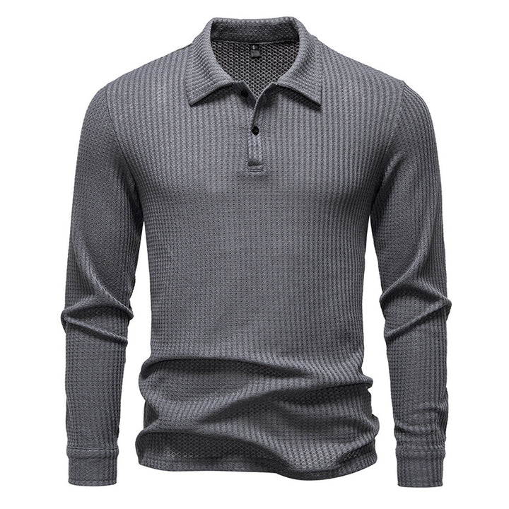 Men's polo shirt with textured surface and modern collar Lune London