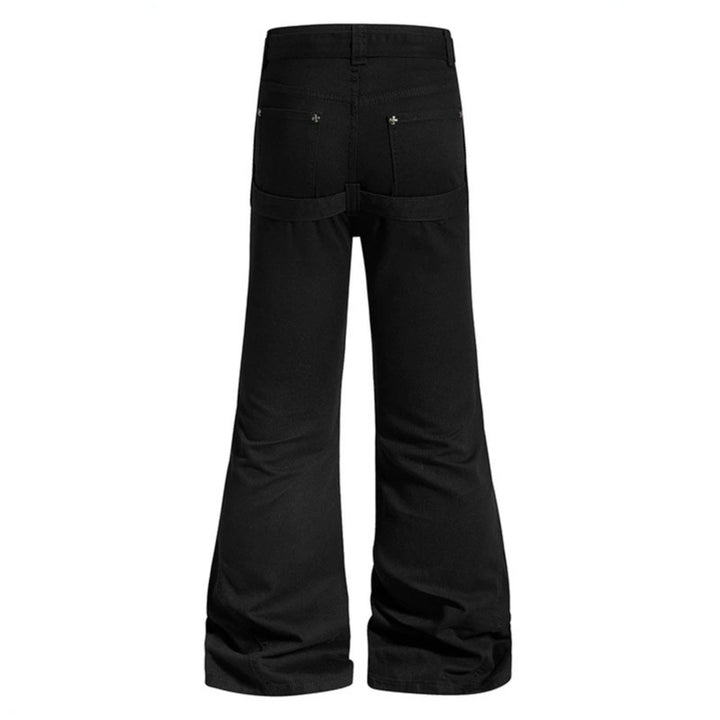 Women's High-Waist Flared Cargo Pants with Wide Leg, Double Belt and Metal Eyelets Amarae