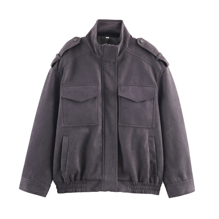 Veste utilitaire de mode pour femmes avec poches pratiques et fermeture à col montant Chic & Stil