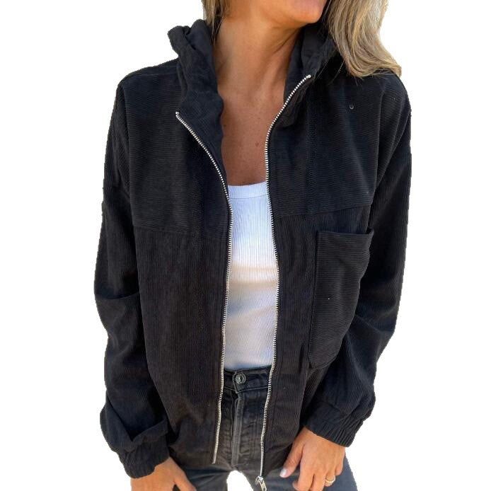 Cotton zip-up jacket with practical pockets for women Lune London