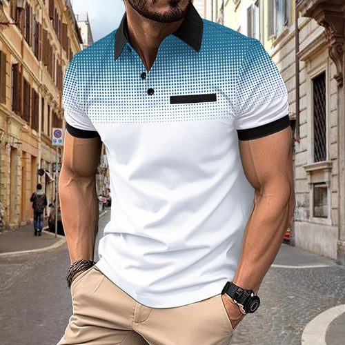 Short-sleeve polo shirt for men with gradient pattern Amarae