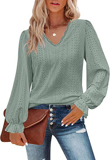 Women's blouse with romantic cut and detailed embroidery Lune London