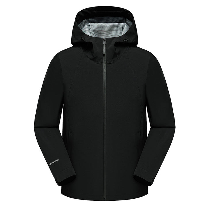 Men's three-layer softshell hooded jacket with seam-sealed weather protection membrane and ergonomic cut Amarae