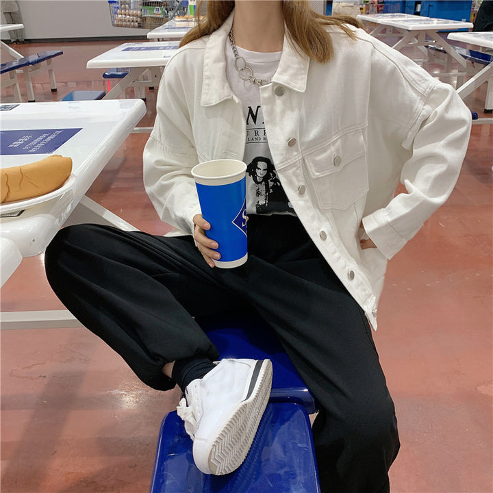 Veste en denim surdimensionnée pour femmes avec poches pratiques Chic & Stil