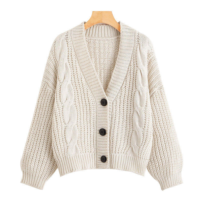 Ladies Chunky Knit Cardigan with Chic Button Detail and Style