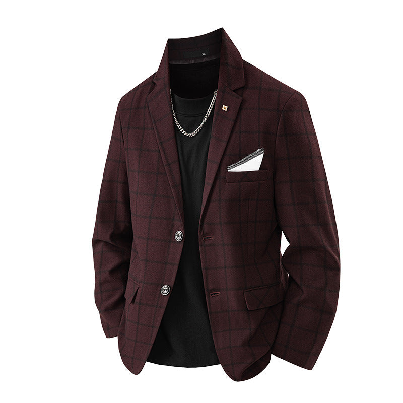 Elegant men's blazer with a checked design and a fine inner lining Lune London