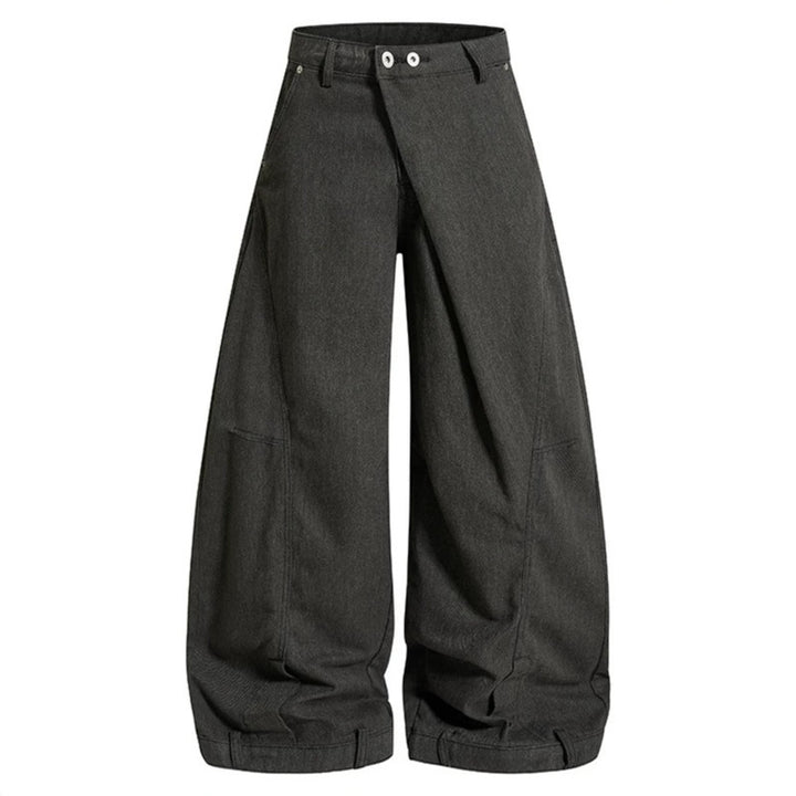Women's Wide High-Waist Culotte Cargo Balloon Pants with Draping and Adjustable Hem Amarae