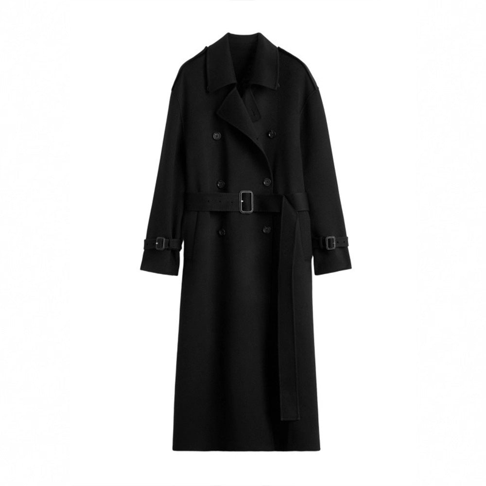 Manteau trench en laine surlong élégant pour femmes Chic & Stil