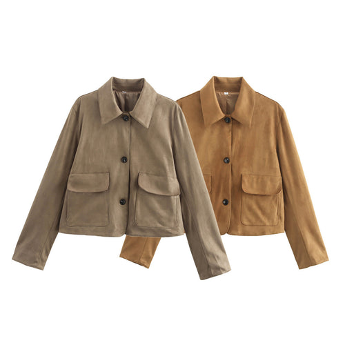 Fashionable short jacket for ladies with practical applied pockets Amarae