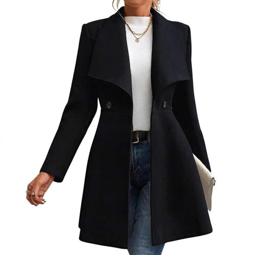 Women's transitional coat with large lapels and double-breasted buttons Amarae