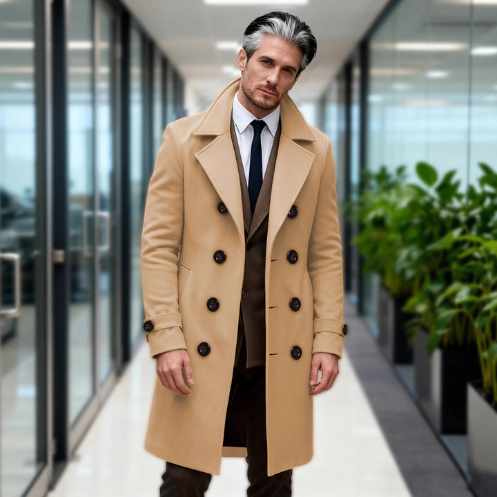 Men's wool double-breasted coat with modern cut Lune London