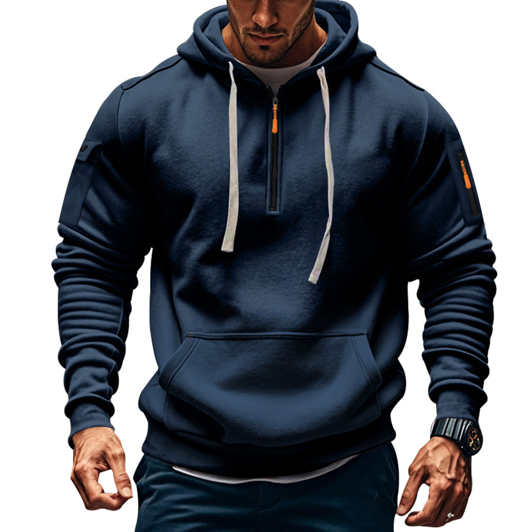 Functional hoodie for men with contrasting zipper and practical pockets Lune London