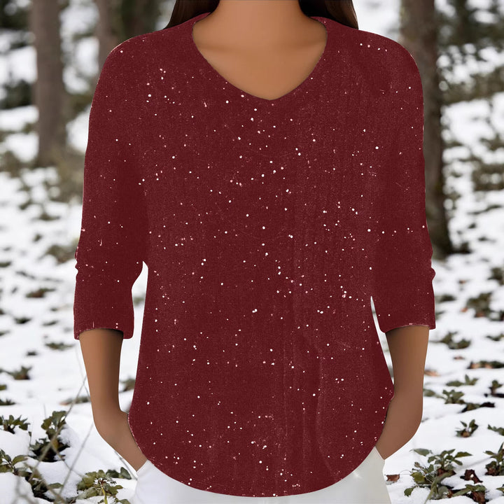 Chemise à manches longues pour femmes avec décolleté en V Chic & Stil