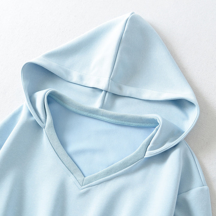 Women's Comfort Lounge Set with Short V Hooded Sweatshirt and High-Cut Wide-Leg Joggers Amarae