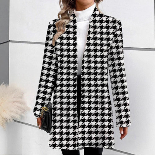 Elegant checkered coat for women Amarae