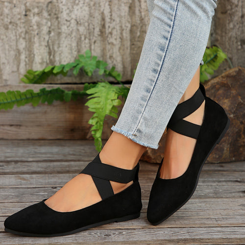 Flat velvet ballet flats for women Amarae