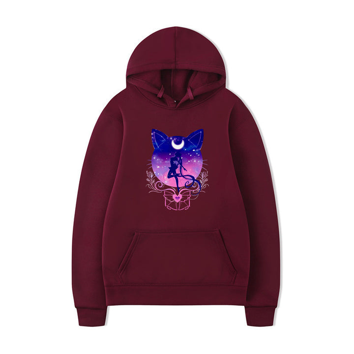 Women's hoodie with artistic cat design and comfortable fit Lune London
