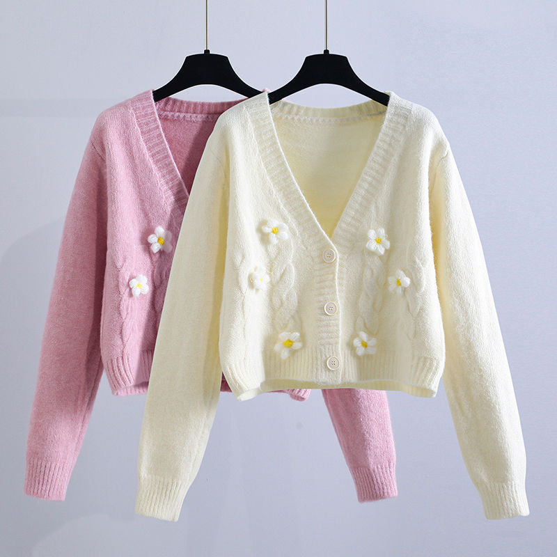 Women's clothing playful cardigan with floral pattern Lune London