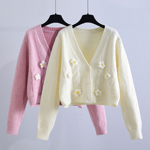 Women's clothing playful cardigan with floral pattern Amarae
