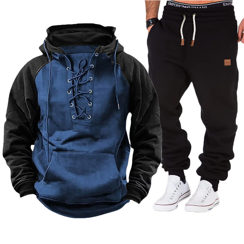 Casual hoodie for men with braided lace closure and comfortable jogger pants Lune London