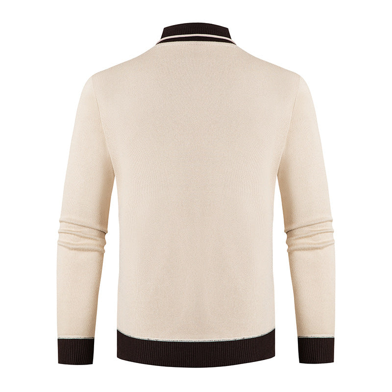 Men's sweater with a modern shawl collar and Lune London button details