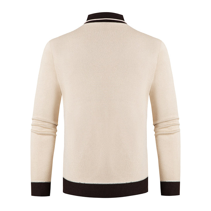 Men's sweater with a modern shawl collar and Lune London button details