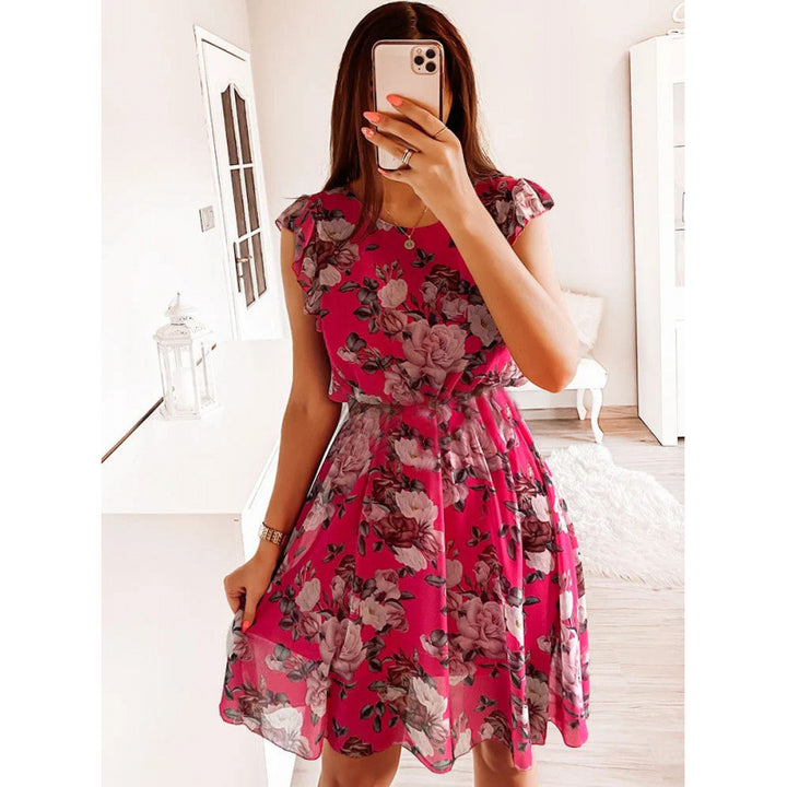 Lune London Floral Ruffle Midi Dress for Women