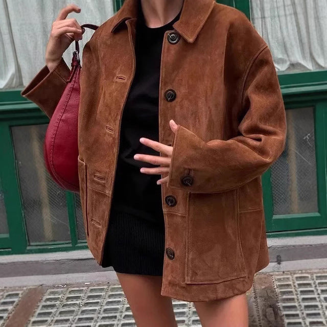 Ladies Fashion Men's Chic Suede Jacket and Style