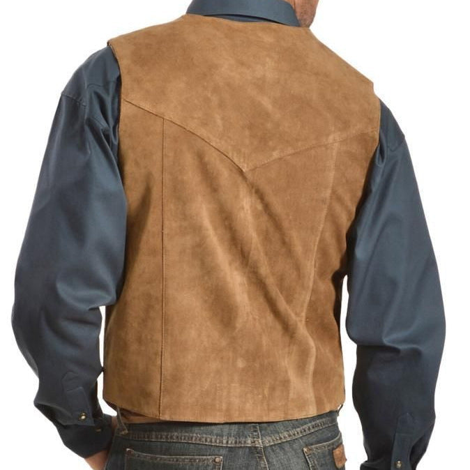 Lune London | Men's suede vest with side pockets and snap button closure