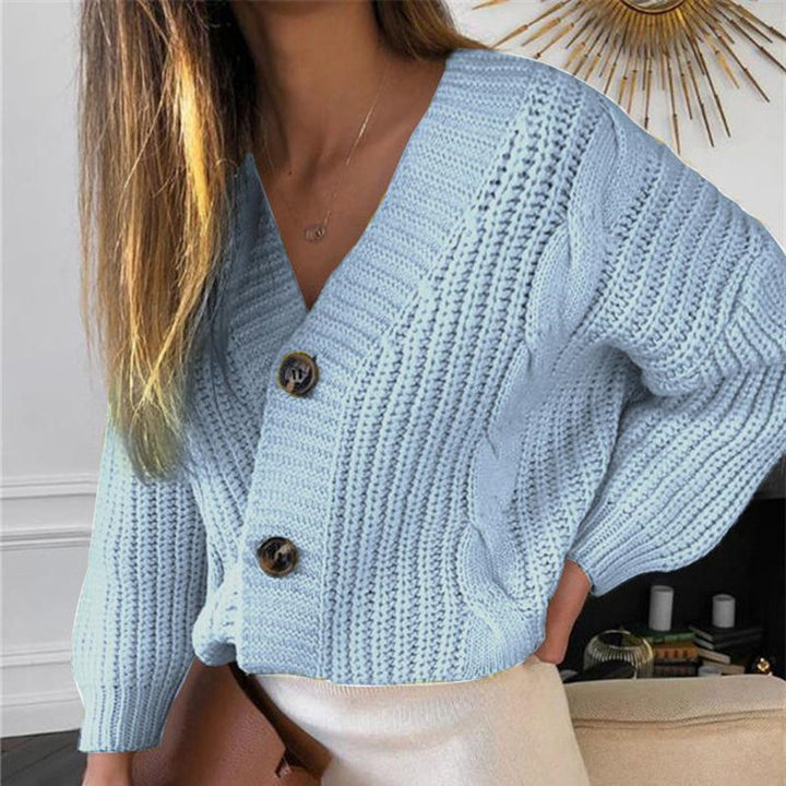 Ladies Chunky Knit Cardigan with Chic Button Detail and Style