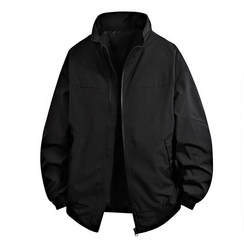 Transitional jacket for men with high collar and practical zippered pockets Lune London