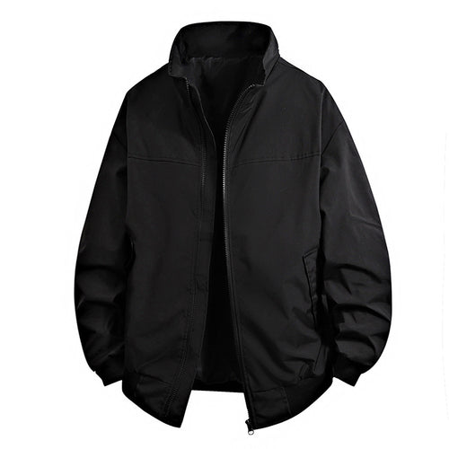 Transitional jacket for men with high collar and practical zippered pockets Amarae