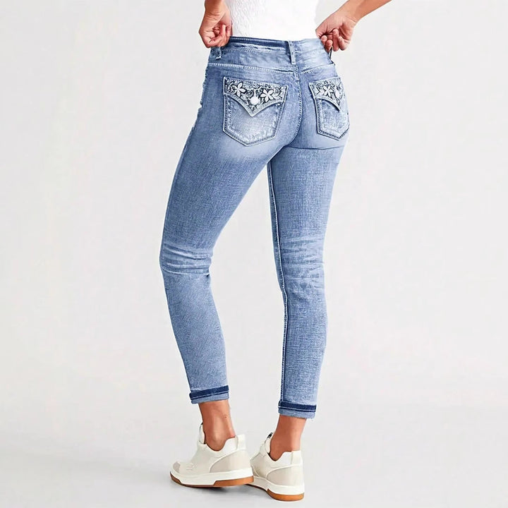 Women's Slim-Fit Stretch-Skinny-Jeans with Narrow Ankle Cuff and Five-Pocket Design Amarae