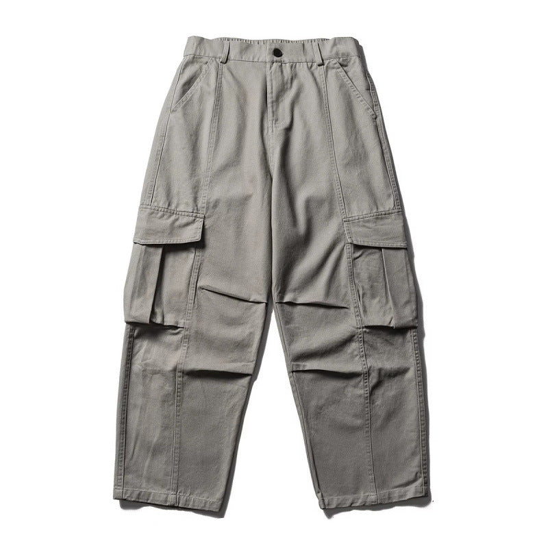 Men's Wide Utility Cargo Pants in Baggy Cut with Multiple Pockets and Reinforced Knee Areas Amarae