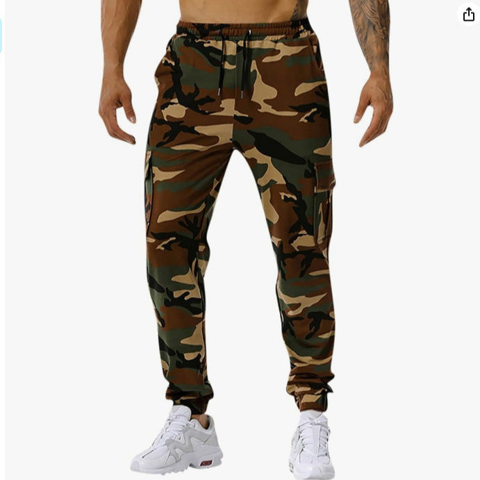 Men's cargo pants with multiple pockets and elastic waistband Lune London