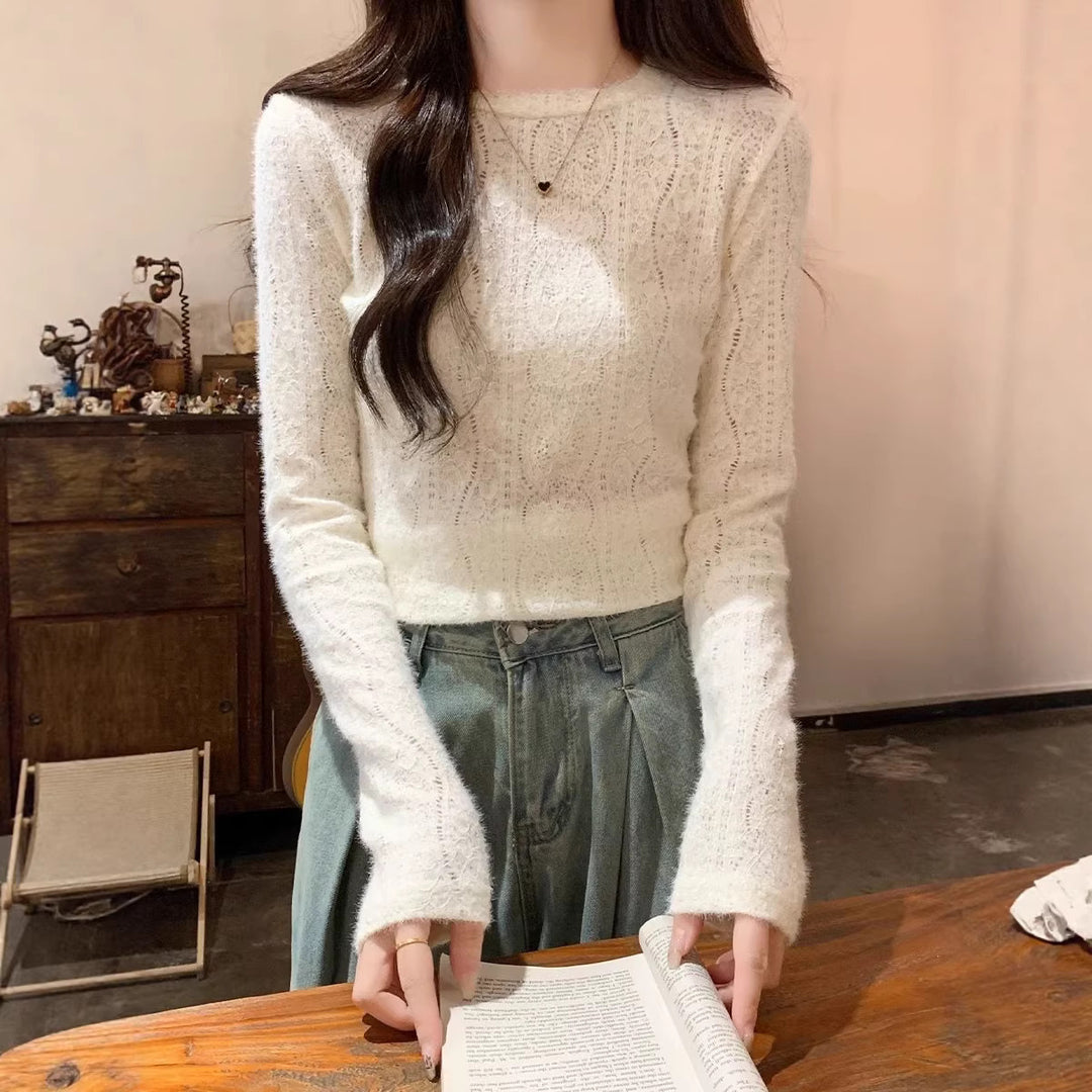 Pull fin à manches longues pour femmes Chic & Stil
