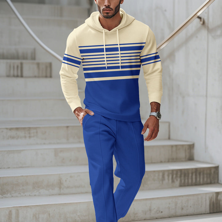 Men Sportiver Hoodie with textured design and trendy stripes Lune London