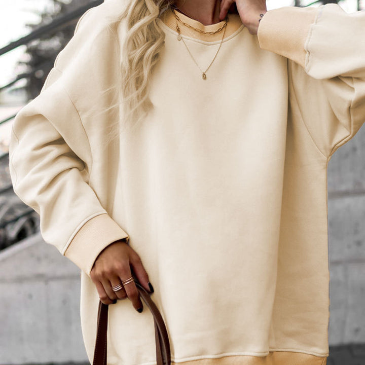 Sweatshirt décontracté pour femmes avec épaules tombantes et doublure douce Chic & Stil