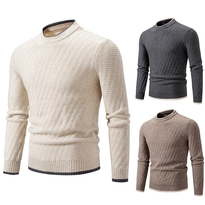 Structured ribbed patterned knit sweater for men Lune London