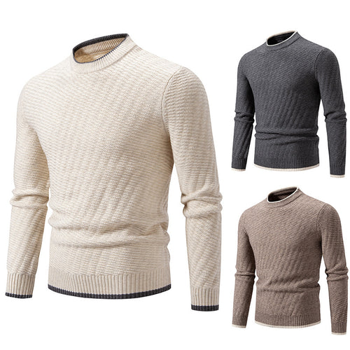 Structured ribbed patterned knit sweater for men Amarae