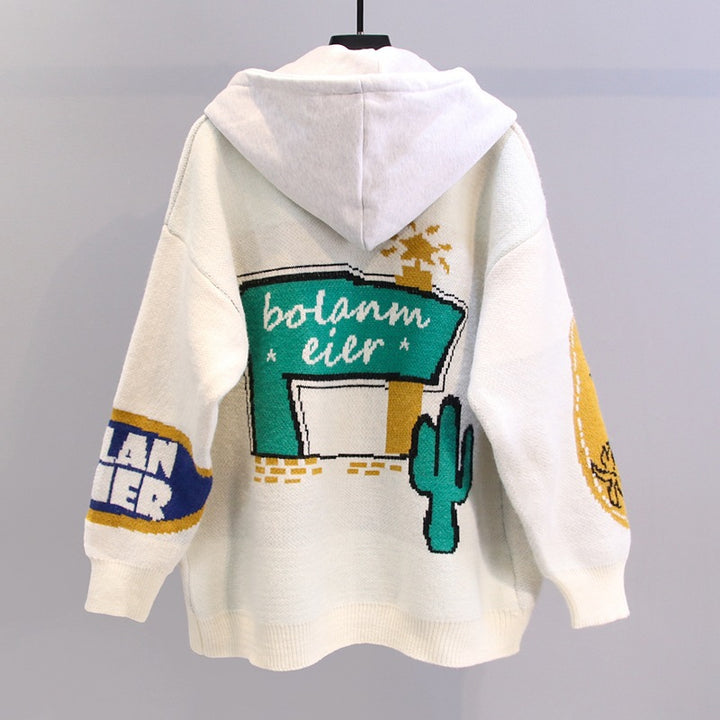 Women casual knit hoodie with chic and style