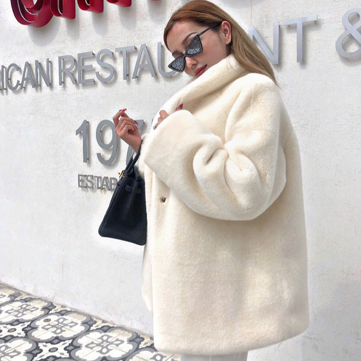 Plus size women teddy jacket Lune London