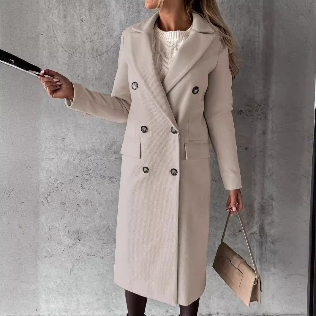 Ladies Elegant and Timeless Trench Coat with Double Buttons and Practical Pockets Lune London