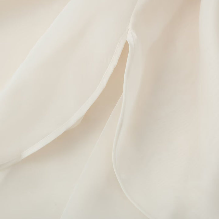 Women's sleeveless chiffon blouse with bow collar Amarae