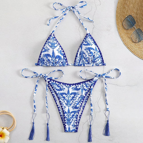 Amarae Tie Front Triangle Bikini Set